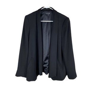 Eileen Fisher black open blazer silk lined jacket